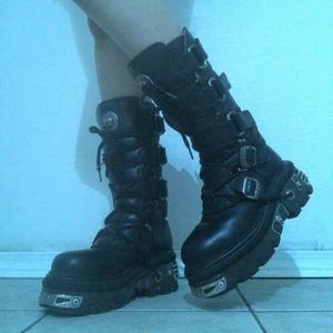 SOLD New rock reactor knee high  combat boots